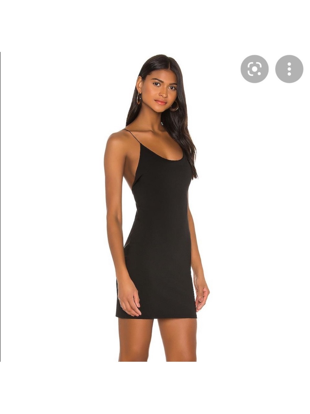 Alice + Olivia Black Mini Black Nelle Dress with Spaghetti Straps